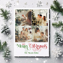 Fotokollage God jul Retro-typografi Julkort