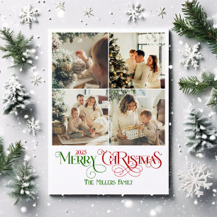 Fotokollage God jul Retro-typografi Julkort