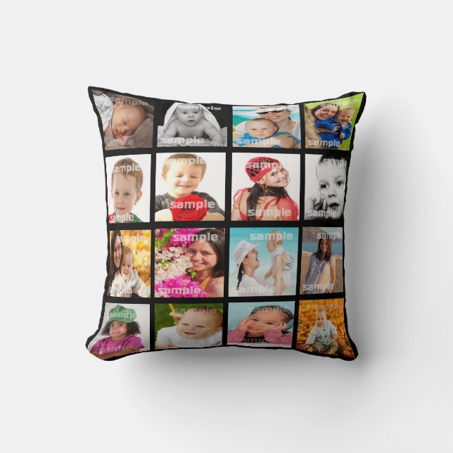 Fotokollage gör din egen DIY Pillow V3 Kudde (Framsida)