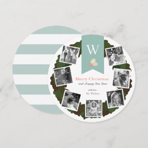Fotokollage Greenery Wandeine White Helgdag Card Inbjudningar