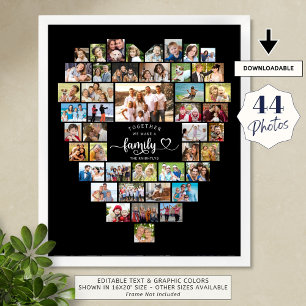 Fotokollage Heart tillsammans Vi skapar en familj Poster