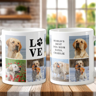 Fotokollage hund älskare Personlig KÄRLEK Tass 8 Kaffemugg