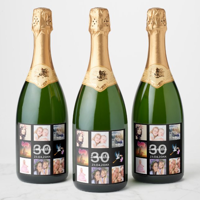 Fotokollage i 30års födelsedag party (Flaskor)