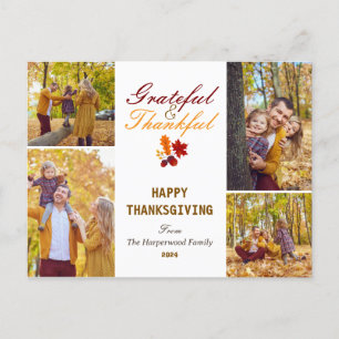 Fotokollage i familjen Modern Fall thanksgiving Helg Vykort