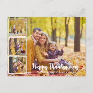Fotokollage i familjen Modern Fall thanksgiving Helg Vykort