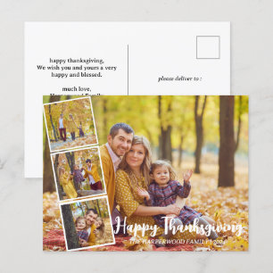 Fotokollage i familjen Modern Fall thanksgiving Helg Vykort