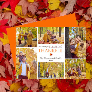 Fotokollage i familjen Modern Fall thanksgiving Julkort