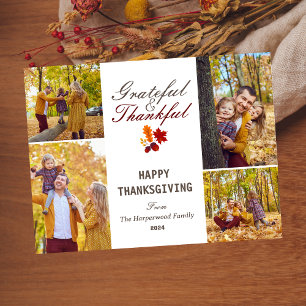 Fotokollage i familjen Modern Fall thanksgiving Julkort
