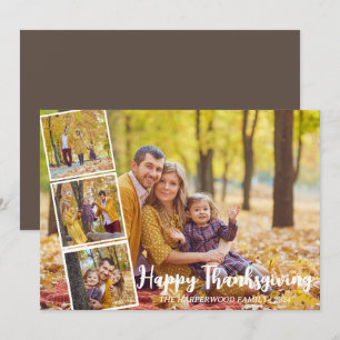 Fotokollage i familjen Modern Fall thanksgiving Julkort