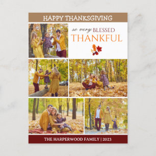 Fotokollage i familjen Modern thanksgiving Helg Vykort
