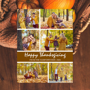 Fotokollage i familjen Modern thanksgiving Helg Vykort