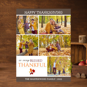 Fotokollage i familjen Modern thanksgiving Helg Vykort