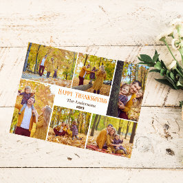 Fotokollage i familjen Modern thanksgiving Helg Vykort