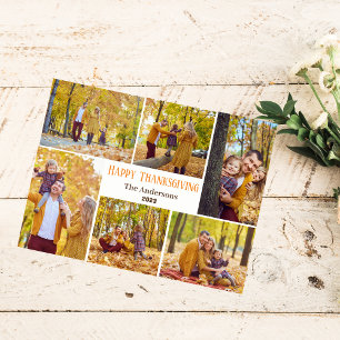 Fotokollage i familjen Modern thanksgiving Helg Vykort
