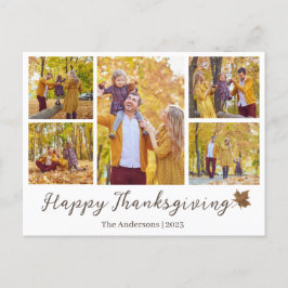 Fotokollage i familjen Modern thanksgiving Helg Vykort