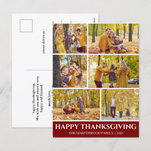 Fotokollage i familjen Modern thanksgiving Helg Vykort