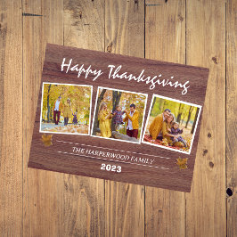 Fotokollage i familjen Rustic Modern thanksgiving Helg Vykort