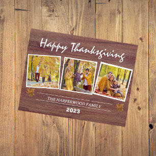 Fotokollage i familjen Rustic Modern thanksgiving Helg Vykort