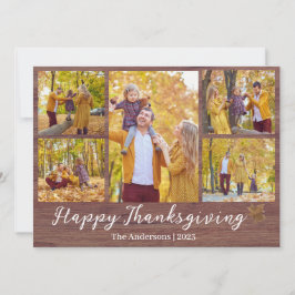 Fotokollage i familjen Rustic Modern thanksgiving Julkort