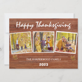 Fotokollage i familjen Rustic Modern thanksgiving Julkort