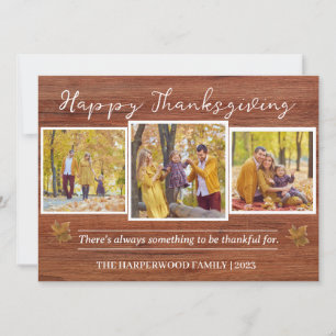 Fotokollage i familjen Rustic Modern thanksgiving Julkort