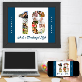 Fotokollage i figur 18 för 18:e födelsedagen poster