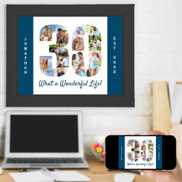 Fotokollage i figur 30 för 30års födelsedag poster