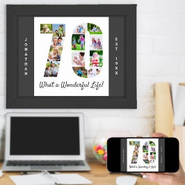 Fotokollage i figur 70 för 70:e födelsedagen poster