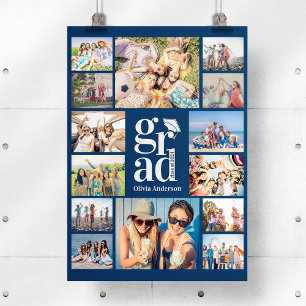 Fotokollage i Grad Blue Många Poster