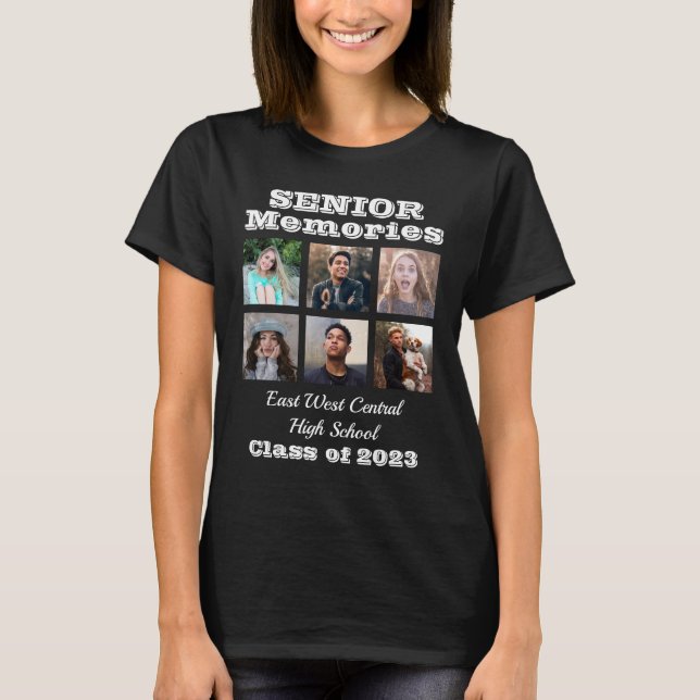 Fotokollage i klass Senior Memories T Shirt (Framsida)