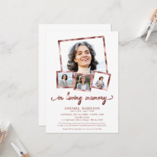 Fotokollage i Loving Memory Firande of Life Inbjudningar
