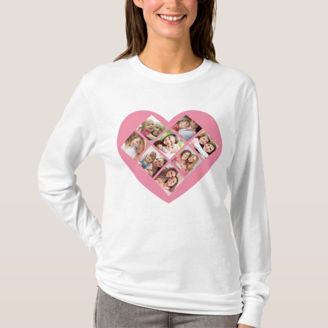 Fotokollage i mors dag Kärlek. T Shirt (Framsida)
