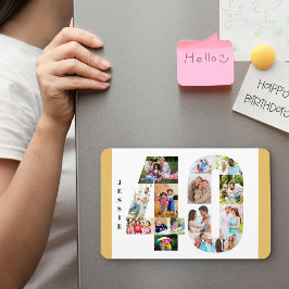 Fotokollage i Neutralt 40-40 födelsedagar Magnet