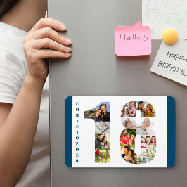Fotokollage i nummer 18 - 18:e födelsedagen magnet