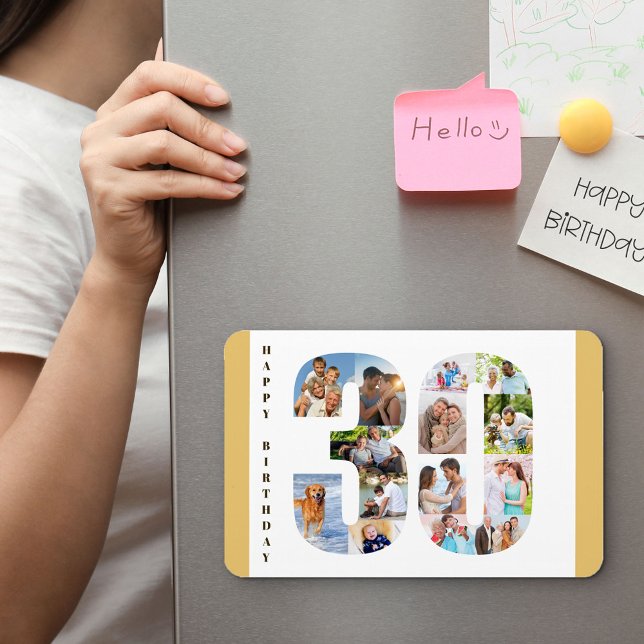 Fotokollage i nummer 30 Lycklig 30års födelsedag Magnet (Skapare uppladdad)