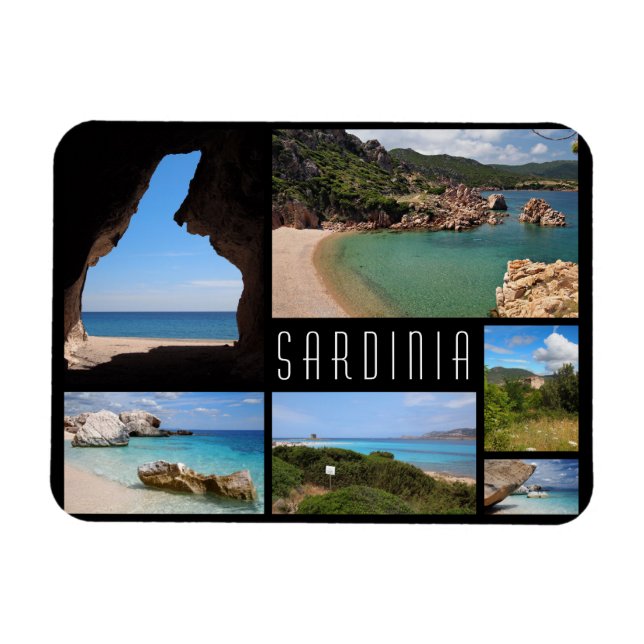 Fotokollage i Sardiniens landskap Magnet (Horisontell)