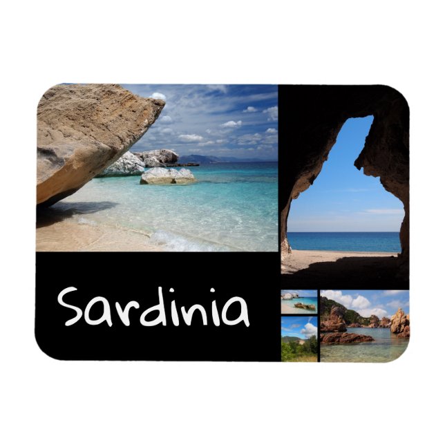 Fotokollage i Sardiniens landskap Magnet (Horisontell)