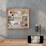 Fotokollage kan vara Lycklig Multi Bild Poster<br><div class="desc">Fotokollage Poster med 10 av dina favoritfoton. Ordalydelsen i mitten lyder "tro vara lycklig" och är skriven med fet stil och avslappnad, typsnittsskript för smala. Fotomallen är inställd så att du kan lägga till 10 bilder, som visas i liggande, kvadratisk och porträtt bilder i ge så mycket flexibilitet som möjligt...</div>