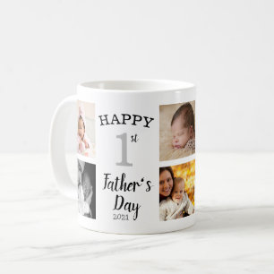 Fotokollage lycklig första Fars dag 8 Kaffemugg
