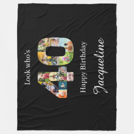 Fotokollage-mall för 40-årsdag fleecefilt