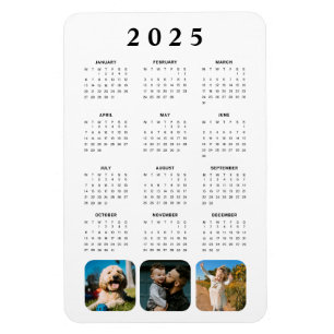 Fotokollage Månadsvis kalendermagnet 2025 Magnet