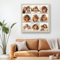 Fotokollage med 9 kvadratfoton - Taupe