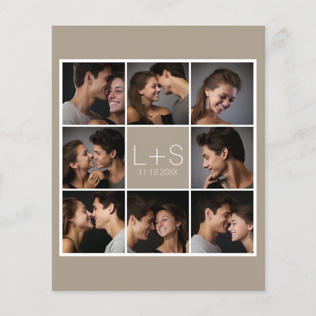 Fotokollage med monogram Flyer (Framsida)