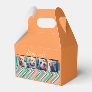 Fotokollage med Orange och tualtuggon Presentaskar
