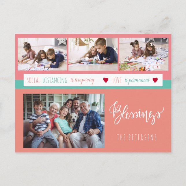 Fotokollage Meddelande om vistelse i hemfamiljen k Vykort (Framsida)