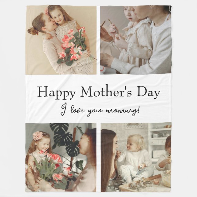 Fotokollage & meddelande - Personlig Gift | Fleecefilt (Framsidan)