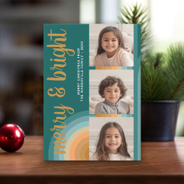 Fotokollage - Merry and Bright Curvy Line Art Julkort