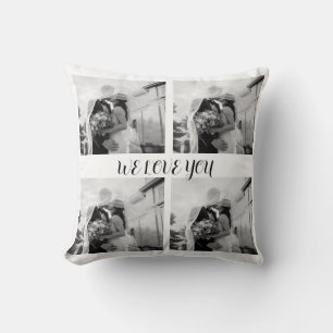 Fotokollage Modern familj Personlig kast Kudde