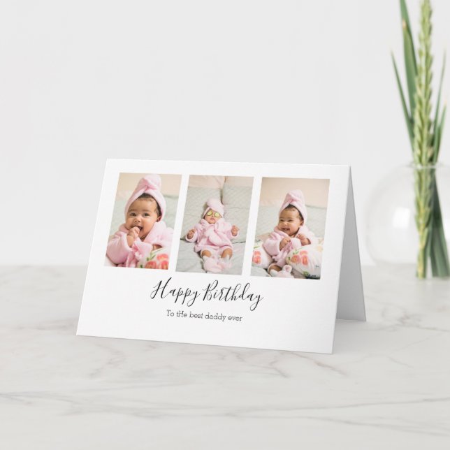 Fotokollage Modern fars födelsedagskort Kort (Framsida)