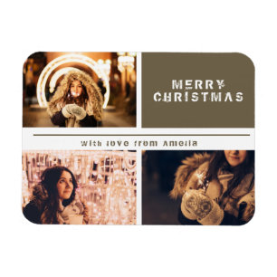 Fotokollage Modern Helgdag God jul Magnet